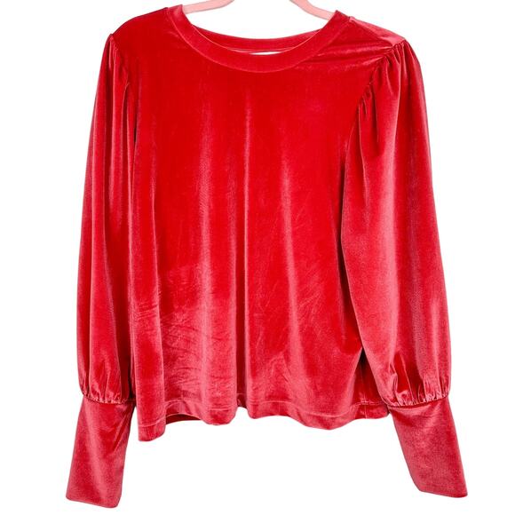 LOFT Top Velvet Long Sleeve Blouse Spring Business Casual Tops - Picture 1 of 5
